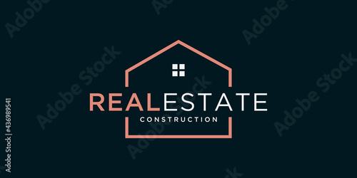 Home construction , real estate , building architecture business card , logo design inspiration.