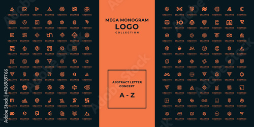 Mega logo collection a to z monogram, abstract, initial, alphabet, and letter logo 