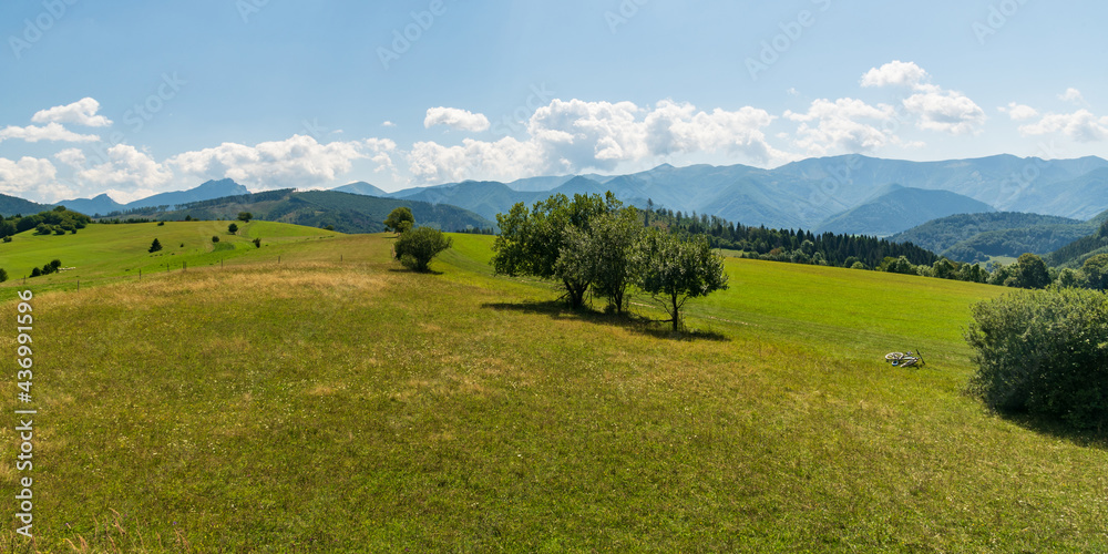 Mala Fatra mountains from Zlien hill summit in Kysucka vrchovina mountains in Slovakia