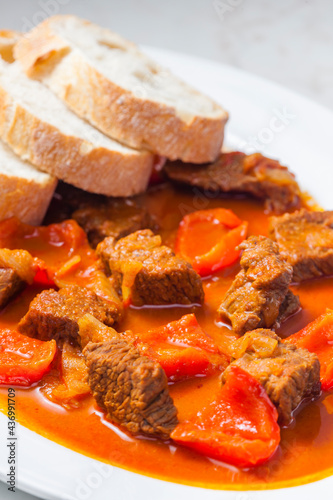 beef goulash with red pepper