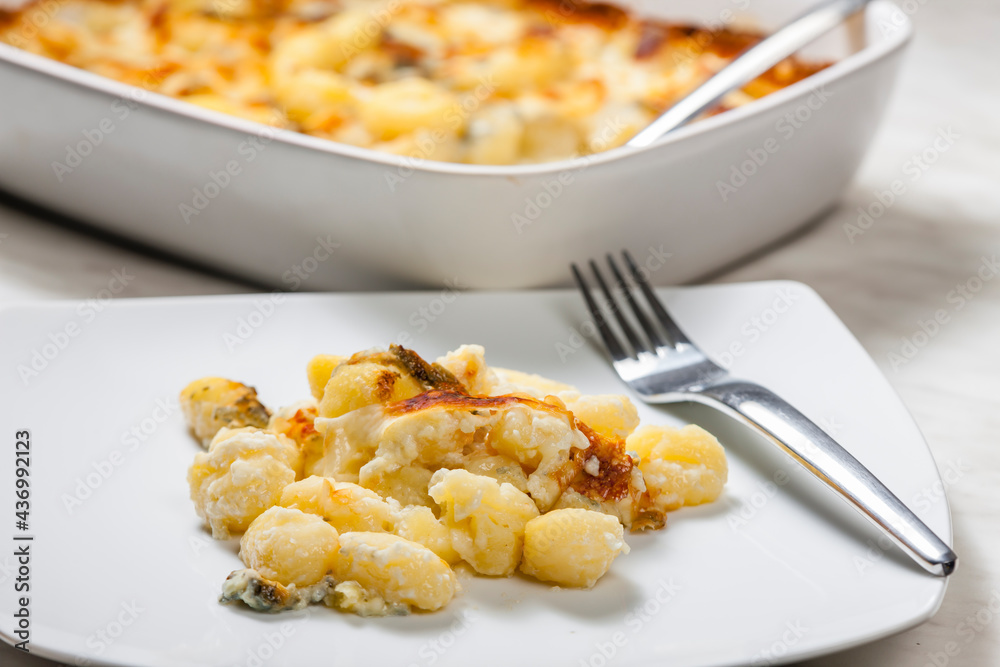 gnocchi baked with blue cheese gnocchi baked with blue cheese