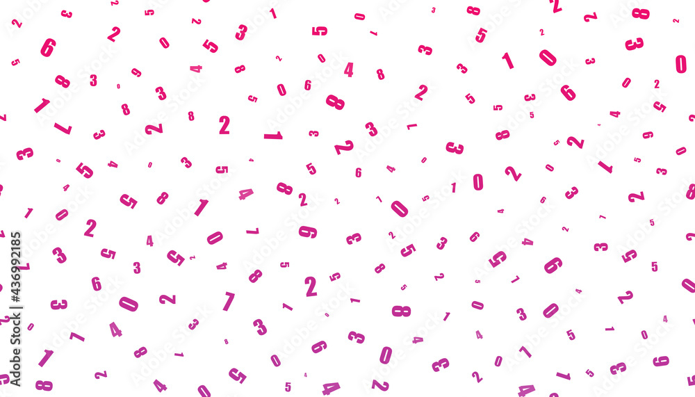 Seamless white background with bright multicolored numbers. Use for background or texture