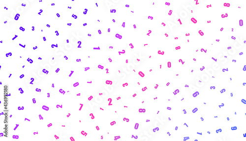 Seamless white background with bright multicolored numbers. Use for background or texture