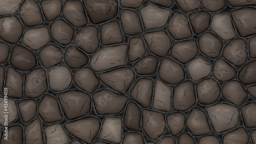 Brown stone wall background. Vector illustration.