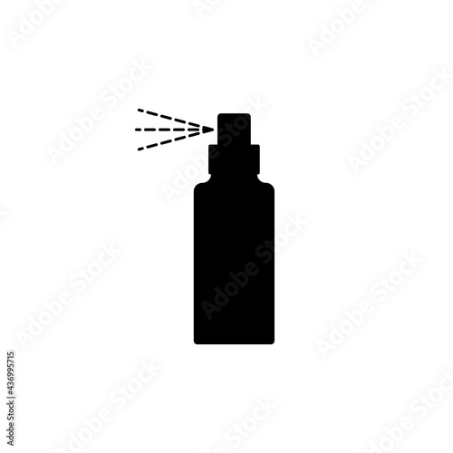 Bottle spray icon. Vector silhouette on white background.