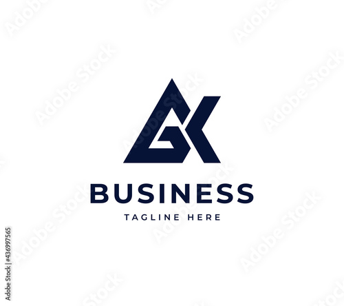 GK letter vector logo. Modern minimalist house building logo design