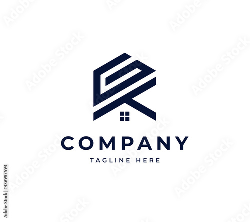 Minimalist home building logo design. GK letter vector logo design
