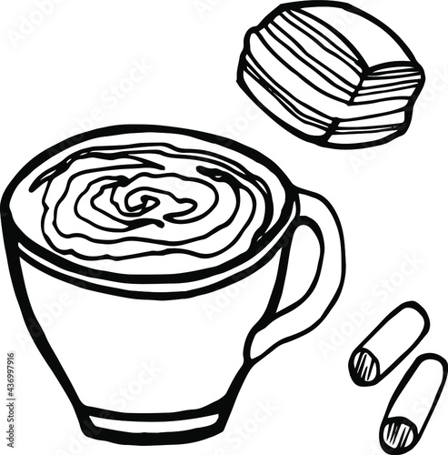 hand drawn illustration of cup