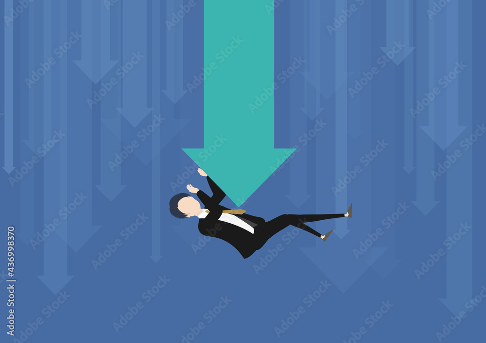 どん底に落ちるサラリーマンのイラスト素材 Stock Vector Adobe Stock