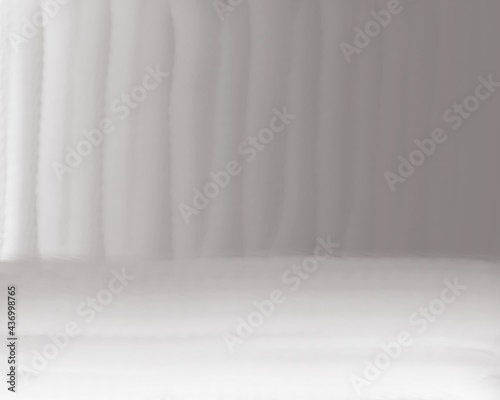 white room with curtains