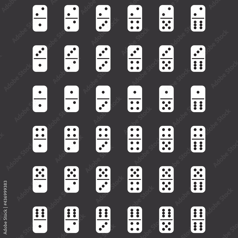 Domino icon set on grey background Domino icon set on grey background