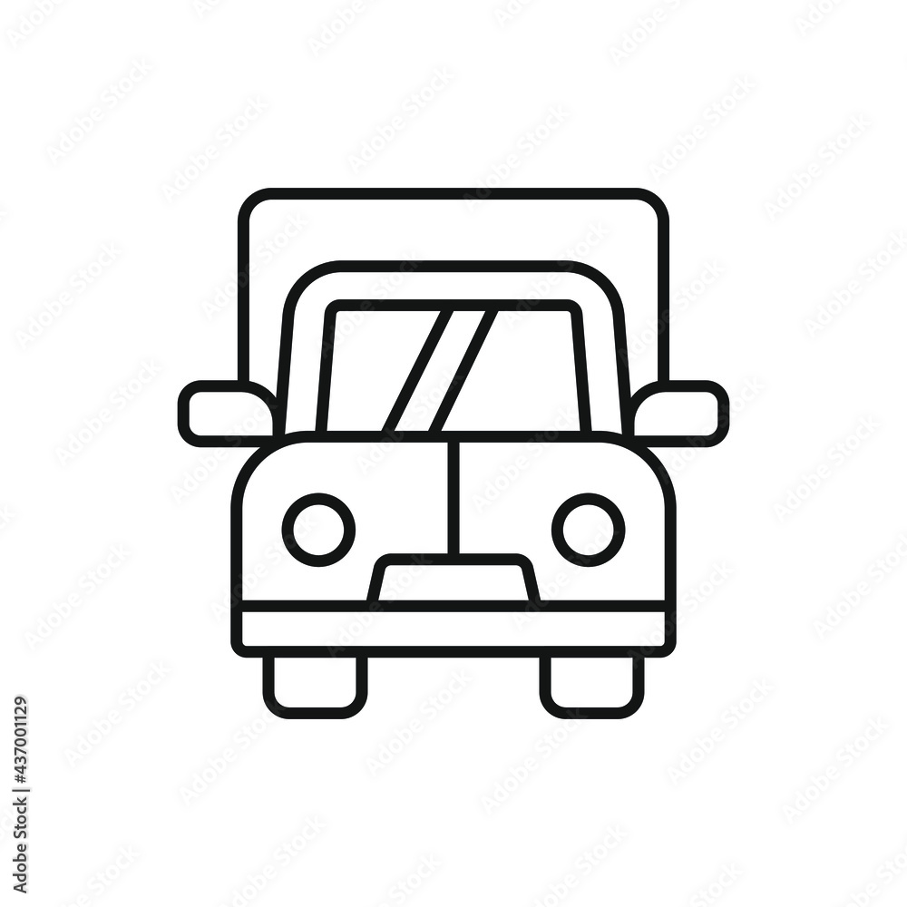 Delivery truck linear icon. Thin line customizable illustration. Contour symbol. Vector isolated outline drawing. Editable stroke Delivery truck linear icon. Thin line customizable illustration. Contour symbol. Vector isolated outline drawing. Editable stroke