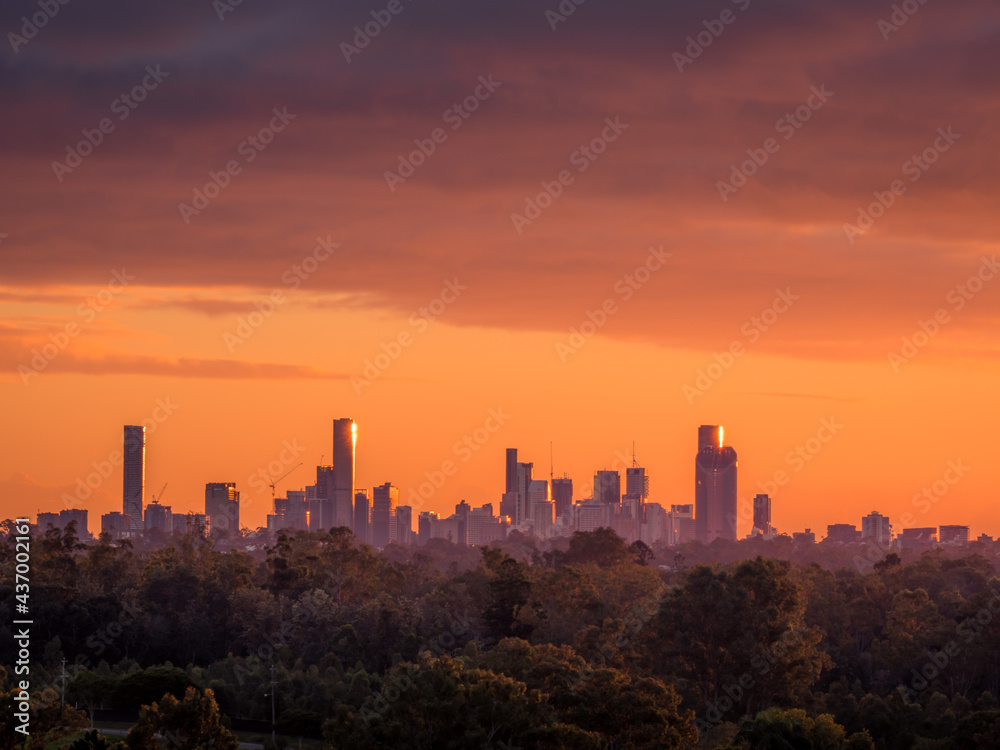Golden Brisbane City Sunrise