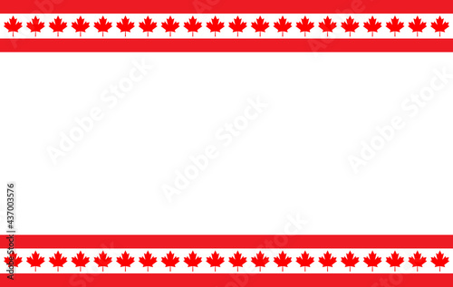 Canadian national flag symbols decorative border frame design with a blank space for your text.