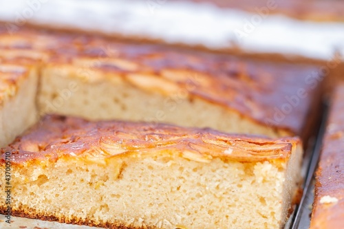 Wallpaper Mural Homemade sponge cake with apple pieces, sweet concept. Torontodigital.ca