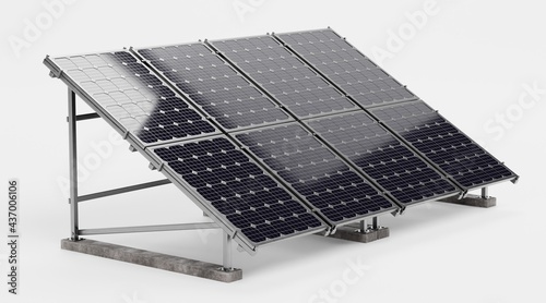 Realistic 3D Render of Solar Panel