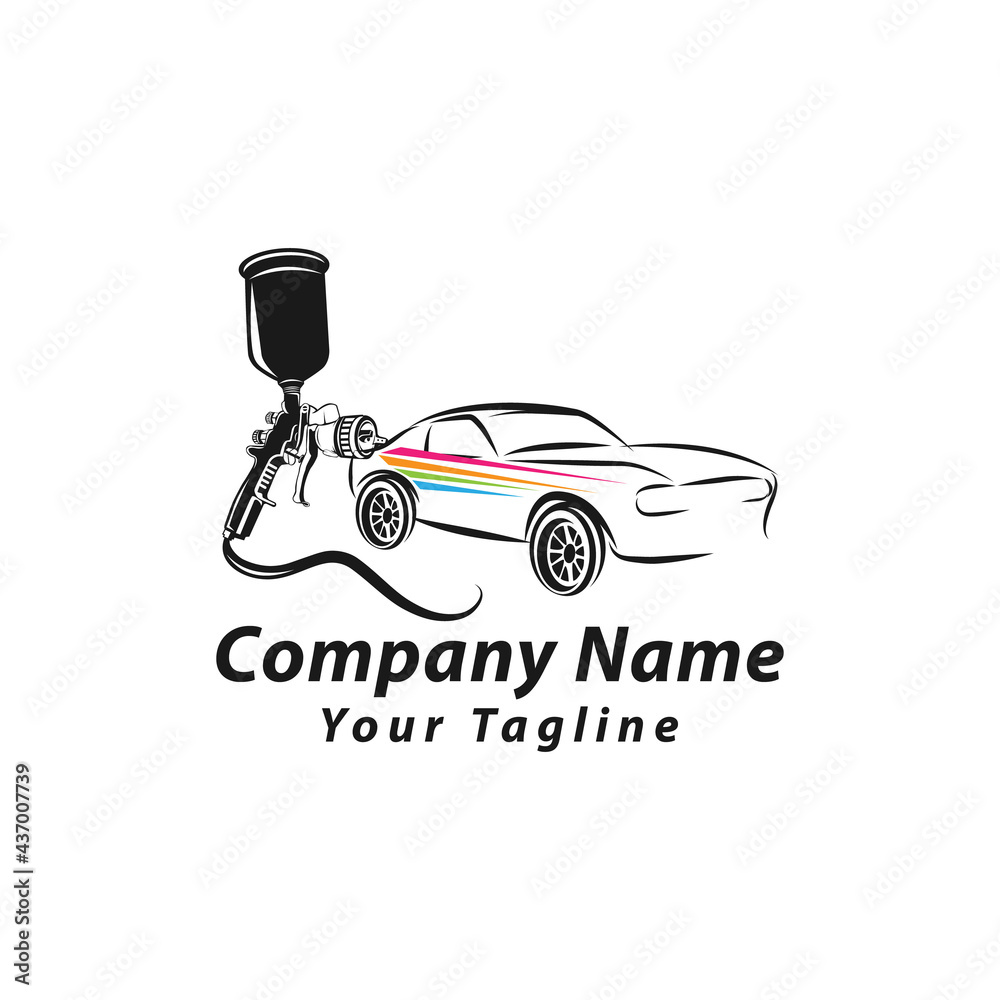 Car Painting Logo With Spray Gun And Unique Colorful Vehicle Concept 18 -  Crella