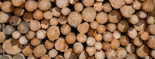 texture of stack of firewood