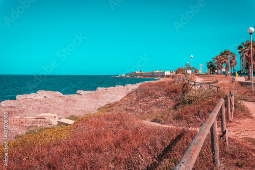 Panorama of Lungomare Boeo, Marsala, Trapani, Sicily, Italy, Europe photo