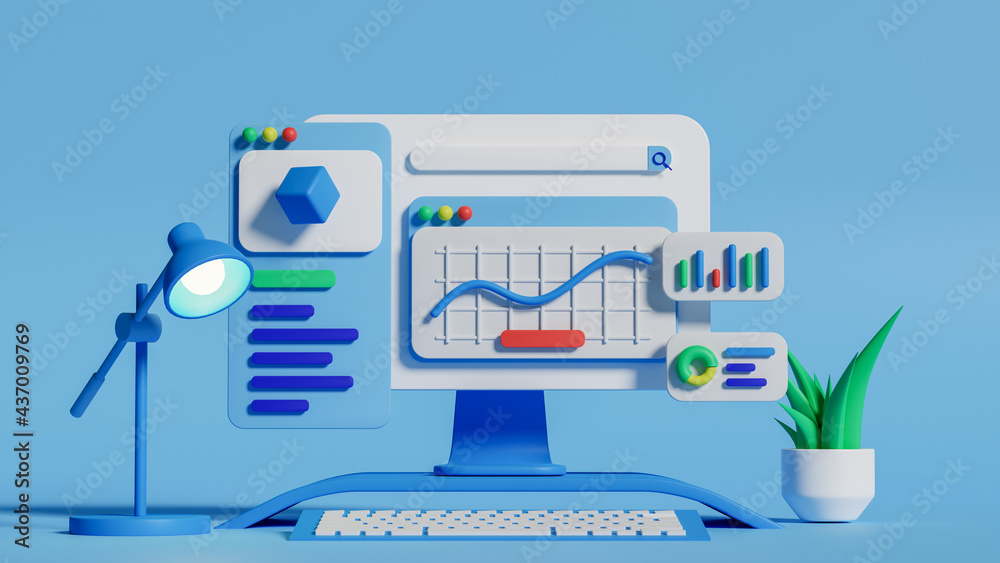 3d rendering of data analysis for business and finance. Premium photo ...