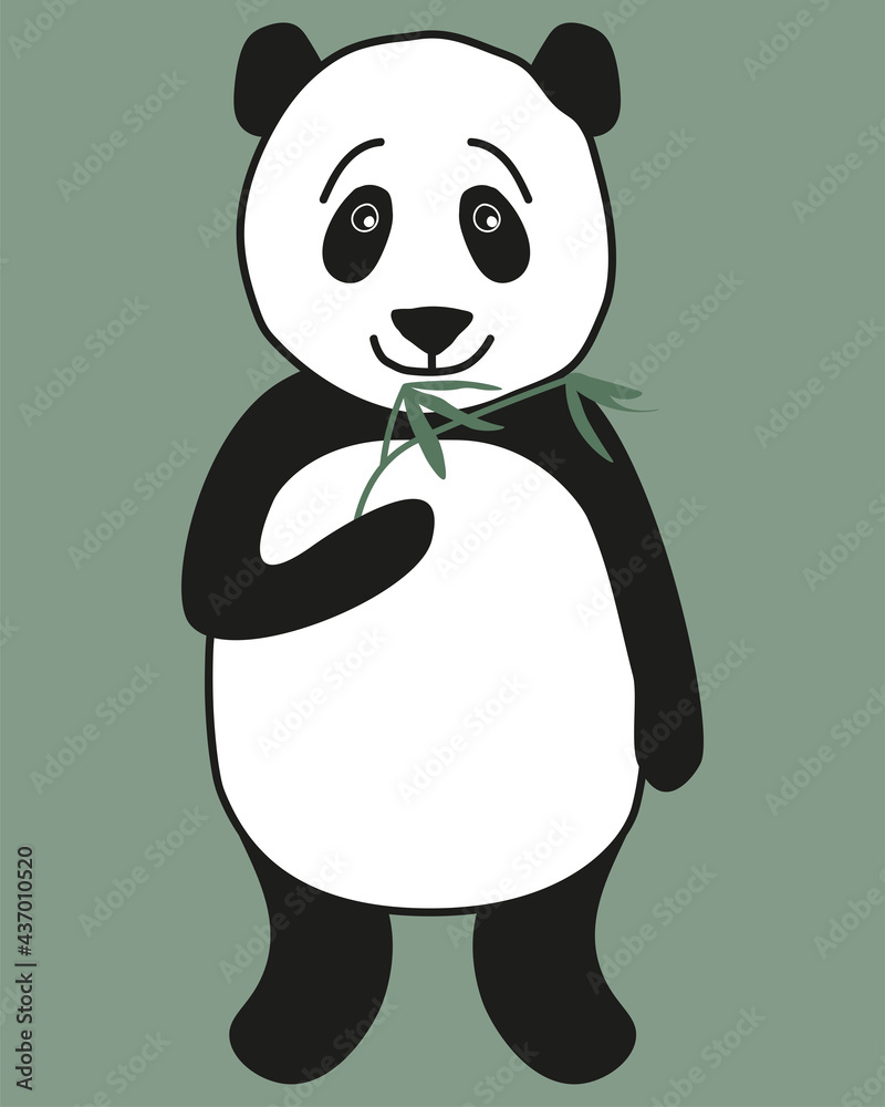 Naklejka premium simple vector cartoon illustration cute panda