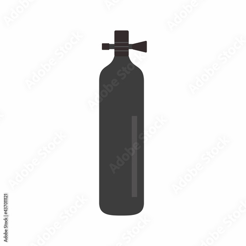 Diving Tank in flat element style isolated on white background.