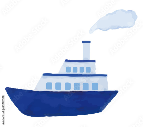 船の水彩イラスト