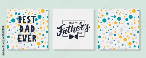 Happy father's day. Best Dad Ever Set Lettering. Banner Sale Brush text pattern vector