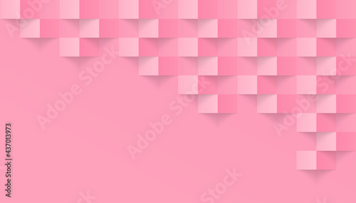Pink abstract modern square texture background, 3d paper art style that looks creased design