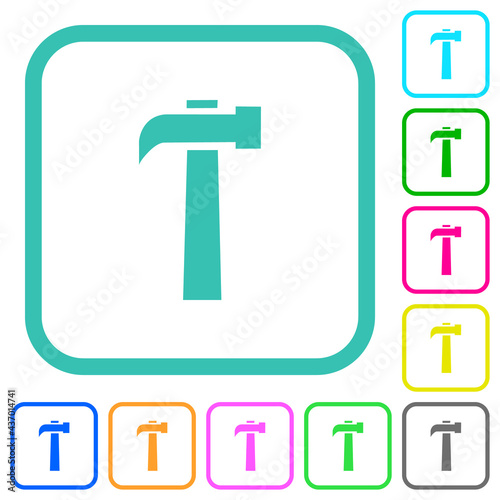 Old hammer vivid colored flat icons