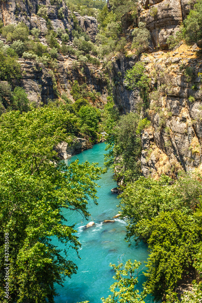 Koprucay river gorge in Koprulu national Park in Turkey in Antalya, Manavgat.