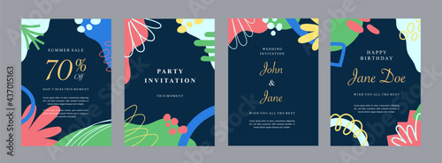 Set of abstract creative artistic templates with spring season concept. Universal cover Designs for Annual Report  Brochures  Flyers  Presentations  Leaflet  Magazine.