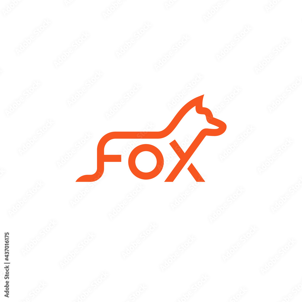 Fox lettering, creative company logo design. Fox lettering, creative company logo design.