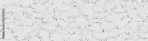 Cybernetic futuristic background. Big data visualization. Black-white Halftones. Matrix glitch. Vector illustration.