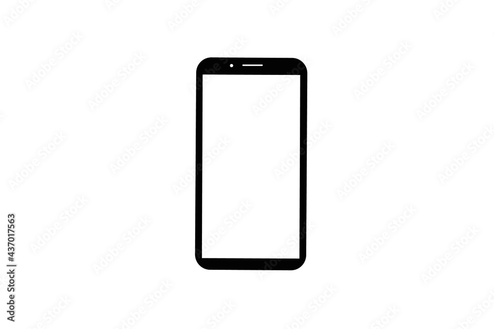 mobile phone with blank white screen, flat style, vector illustration mobile phone with blank white screen, flat style, vector illustration