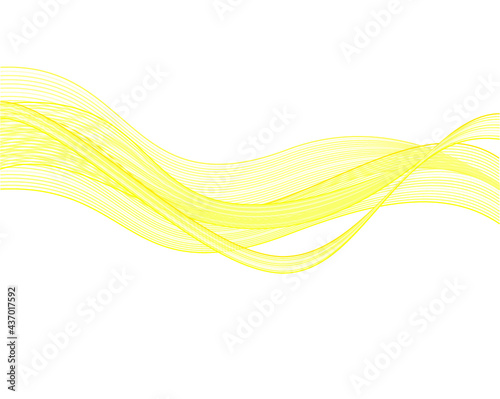 Abstract yellow wavy lines. Abstract template background