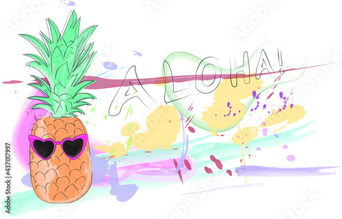 Vector of The Pinaple - Aloha photo