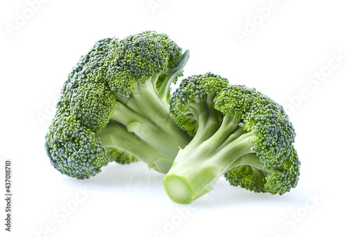 Fesh broccoli in closeup on white