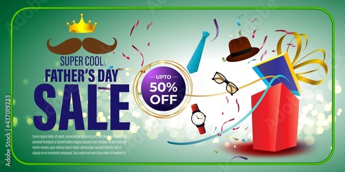 vector illustration for happy Father's day sale banner