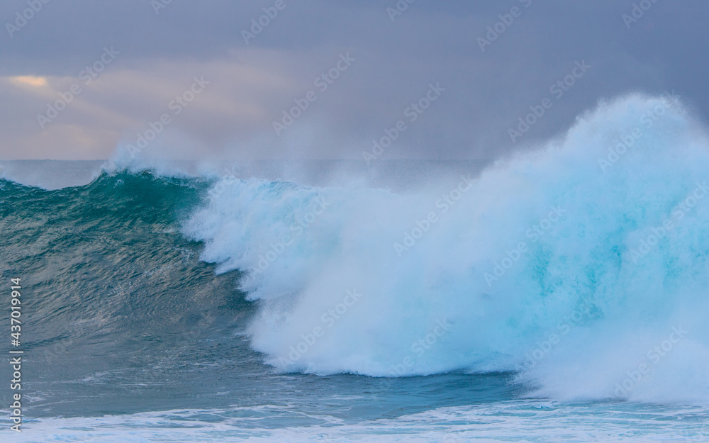 Stormy sky and breaking waves in the sea. Stormy sky and breaking waves in the sea.