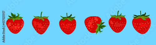 strawberry with sky blue background