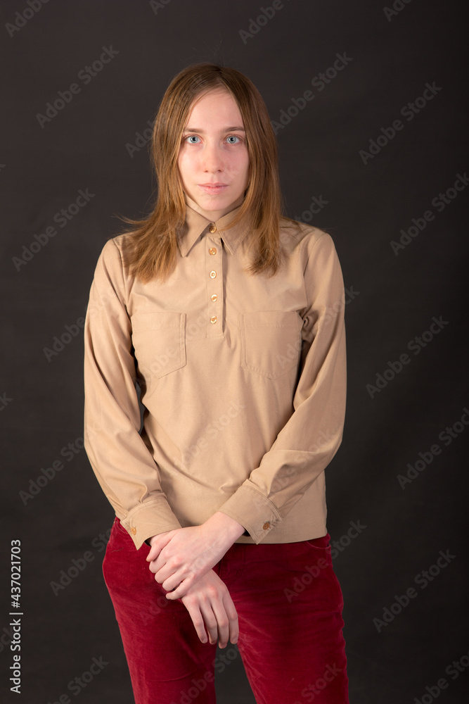 girl on a black background girl on a black background