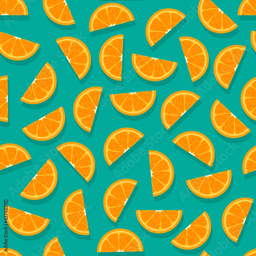 Pattern with orange slices. Vector illustration.