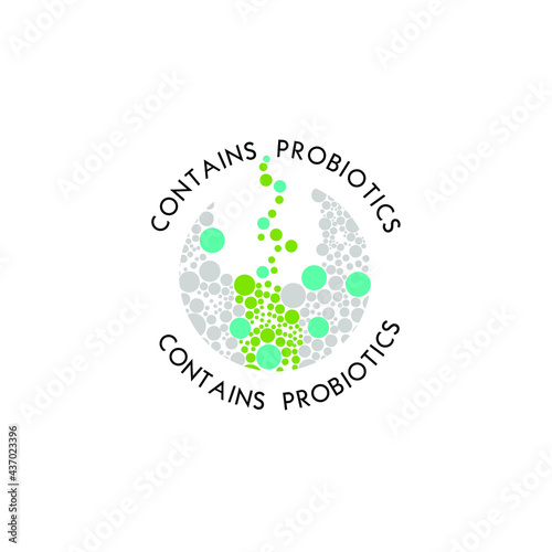 Probiotics logo. Bacteria logo. Concept of healthy nutrition ingredient for therapeutic purposes. Simple flat style trend modern logotype graphic design isolated