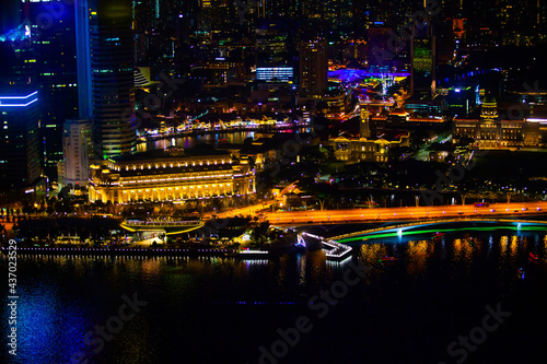 Singapore city skyline at Marina bay cityscape by night © CK