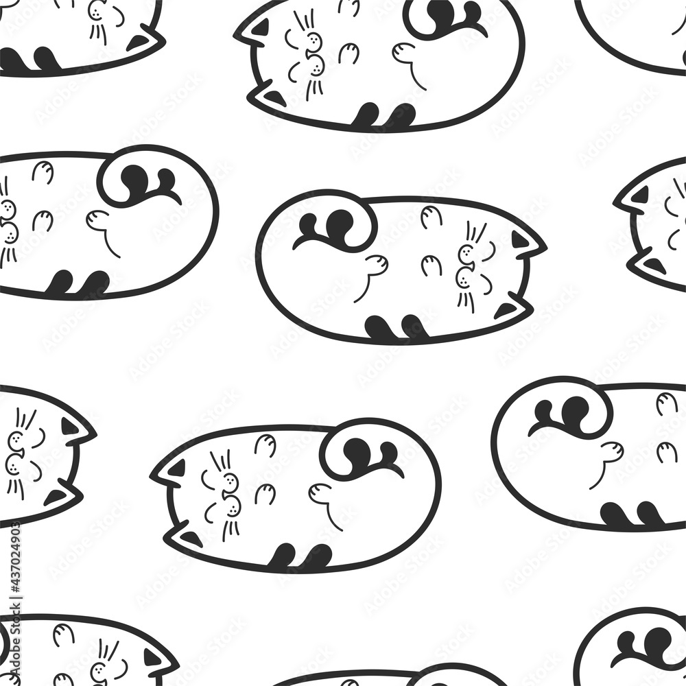 Cats. Fat cats or kittens. Seamless background. Cats. Fat cats or kittens. Seamless background.