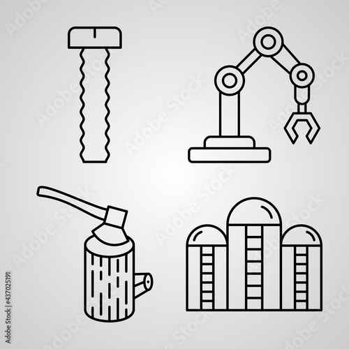 Industry Line Icon Set Collection of Vector Symbol in Trendy Outline Style