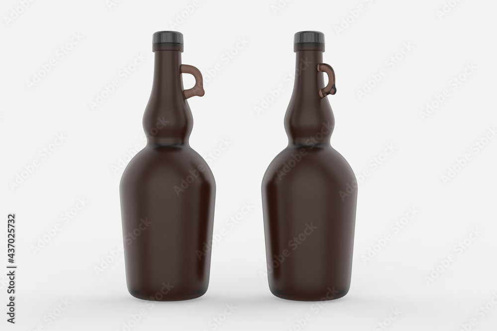 750ml Clear Glass Olive Oil Bottle Mockup isolated white background. 3d illustration 750ml Clear Glass Olive Oil Bottle Mockup isolated white background. 3d illustration