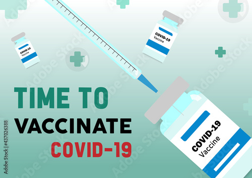 Coronavirus vaccine banner background time to vaccinate