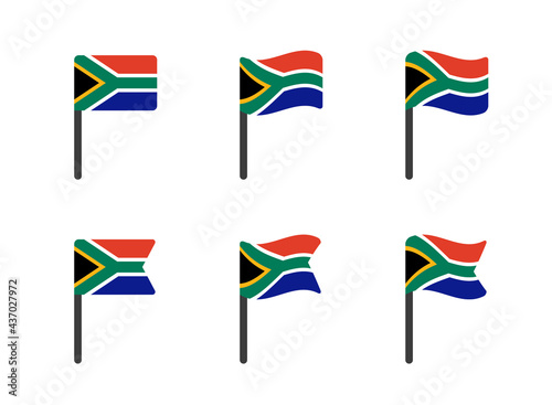 South Africa flag icon set, flag of the Republic of South Africa symbols